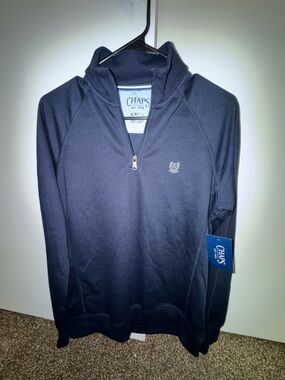 Chaps Quarter Zip Pullover Navy Blue Small NWT